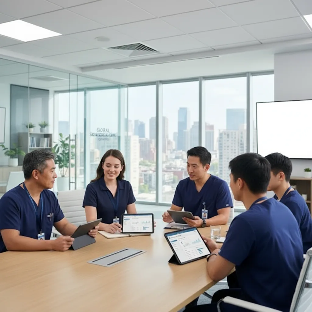 Equipo de enfermería de Global Servicios Care coordinando un plan de cuidado